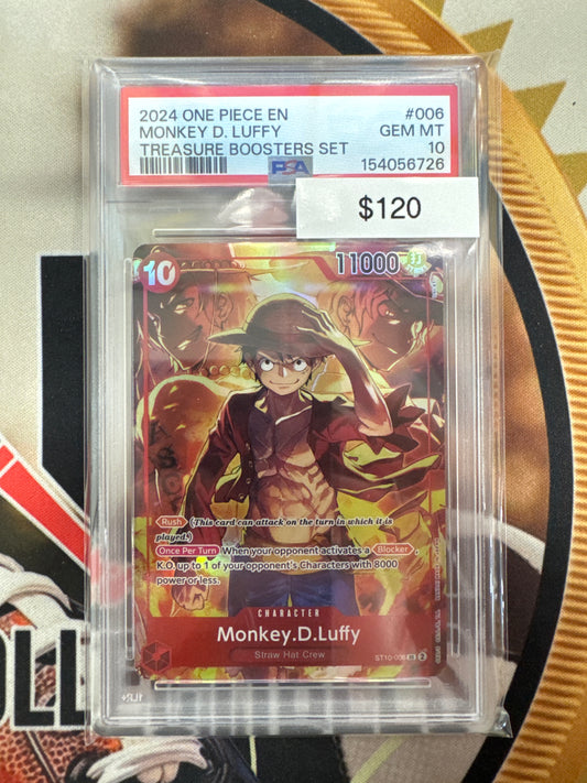One Piece Monkey.D.Luffy Promo Treasure Booster Set ST10-006 PSA 10