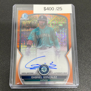 2023 Bowman Chrome Gabriel González Orange Mojo Auto /25