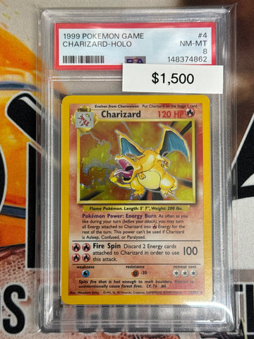 Pokémon Charizard Holo Base Set 4/102 PSA 8