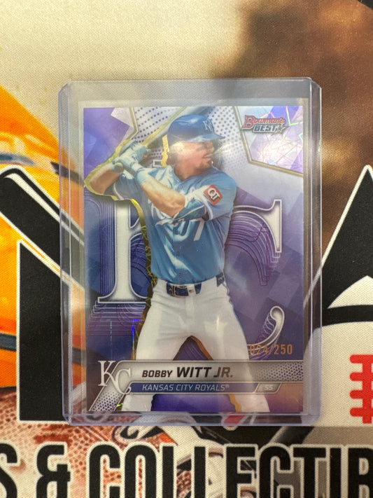2025 Bowman’s Best MLB Bobby Witt Jr. Purple Laser Refractor /250