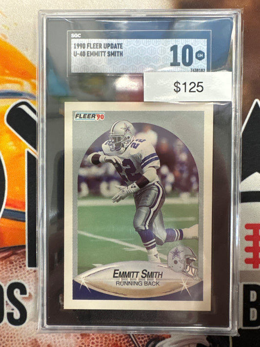 1990 Fleer Update Football Emmitt Smith Rookie SGC 10