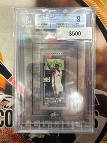 2003-04 Topps Rookie Matrix NBA LeBron James Rookie Frames BGS 9