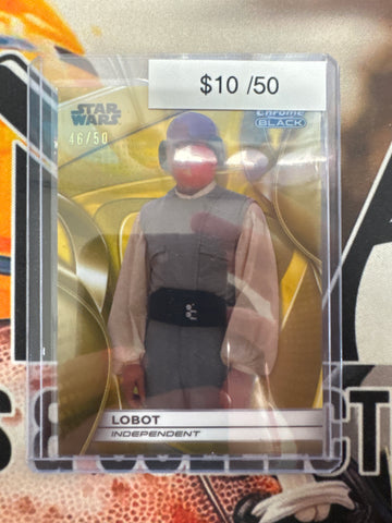 2025 Topps Chrome Star Wars Black Lobot Gold Refractor /50