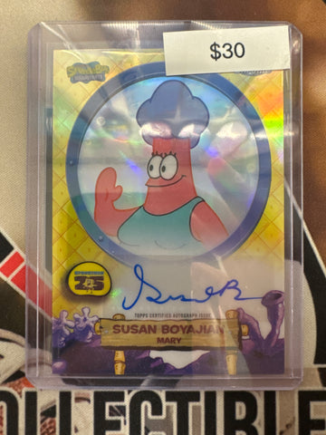 2025 Topps Chrome Spongebob Susan Boyajain As Mary Autograph 25th Anniversary