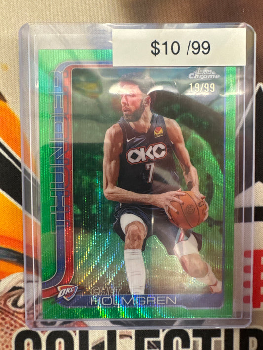 2026 Topps Chrome NBA Update Chet Holmgren Green Wave Refractor /99