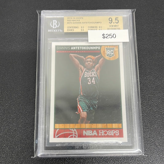 2013-14 NBA Hoops Giannis Antetokounmpo Red Backs Rookie BGS 9.5