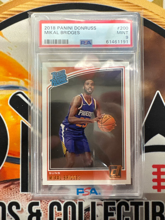 2018 Panini Donruss NBA Mikal Bridges Rated Rookie PSA 9