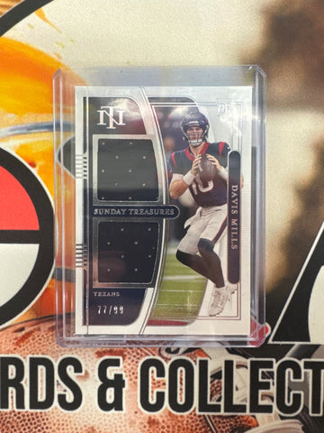 2021 Panini National Treasures NFL Davis Mills Rookie Dual Patch /99