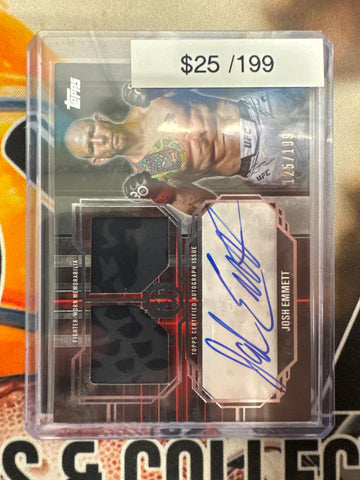 2025 Topps UFC Knockout Josh Emmett Tier 1 Dual Relic Autograph /199