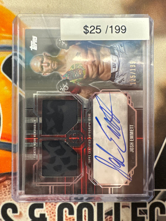 2025 Topps UFC Knockout Josh Emmett Tier 1 Dual Relic Autograph /199