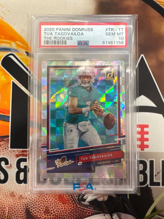 2020 Panini Donruss NFL Tua Tagovailoa The Rookies PSA 10