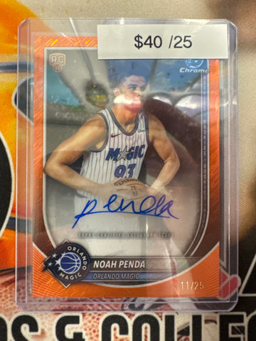 2025-26 Topps Bowman Basketball Noah Penda Rookie Orange Shimmer Autograph /25