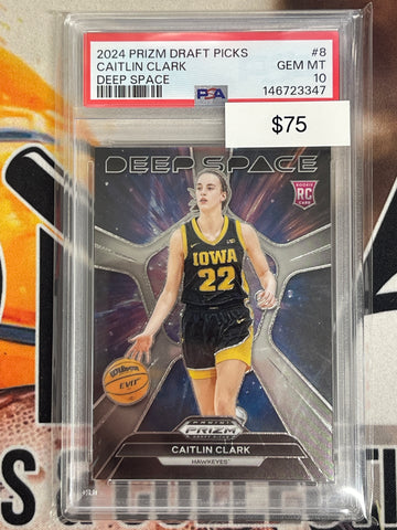 2024 Prizm Draft Picks Caitlin Clark Deep Space Rookie PSA 10