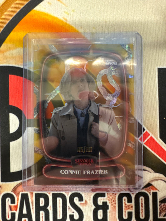 2025 Topps Stranger Things High-Tek Connie Frazier Gold Refractor /50