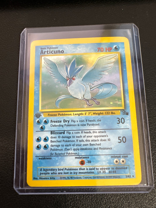 Pokémon Articuno holo Fossil 2/62 1st edition