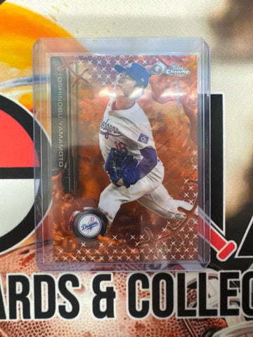 2025 Topps Chrome X Cactus Jack MLB Yoshinobu Yamamoto Orange Refractor /25