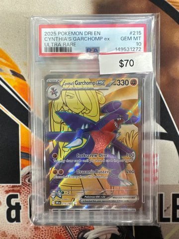 Pokemon Cynthia’s Garchomp ex 215/182 Destined Rivals PSA 10