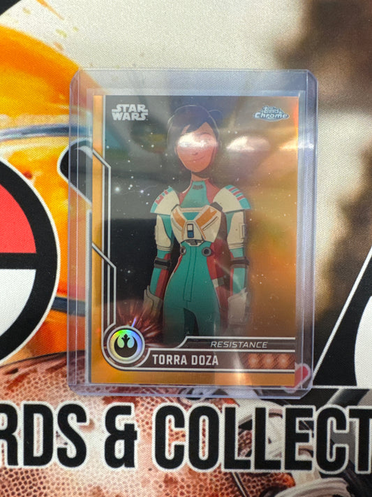 Topps Chrome Star Wars Resistance Torra Doza Orange Refractor /25