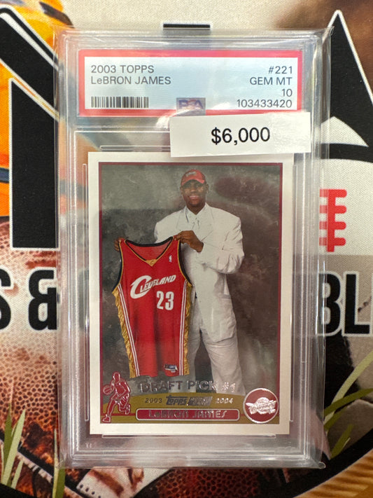 2003 Topps NBA LeBron James #1 Draft Pick PSA 10