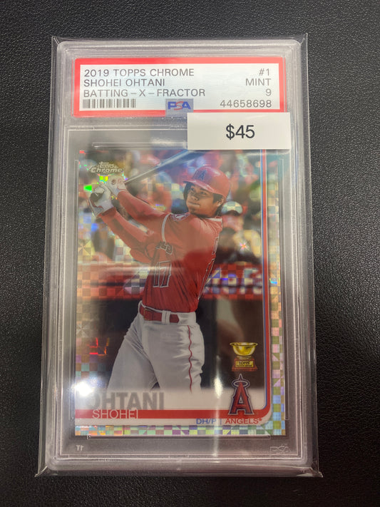 2019 Topps Chrome Shohei Ohtani Batting X-Fractor PSA 9