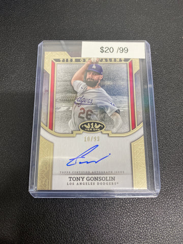 2024 MLB Topps Tier One Tony Gonsolin Tier One Talent Auto /99