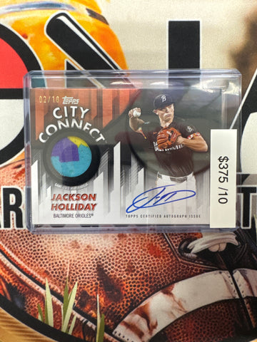 2026 Topps Series 1 MLB Jackson Holliday City Connect Patch Autograph Black Refractor /10