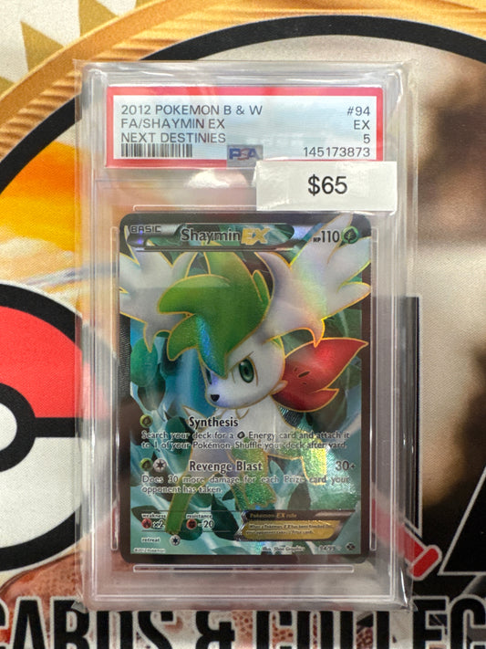 2012 Pokemon B & W Shaymin Ex Full Art 94/99 Next Destinies PSA 5