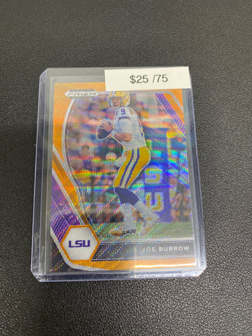 2021 NFL Prizm Draft Picks Joe Burrow Orange Wave /75