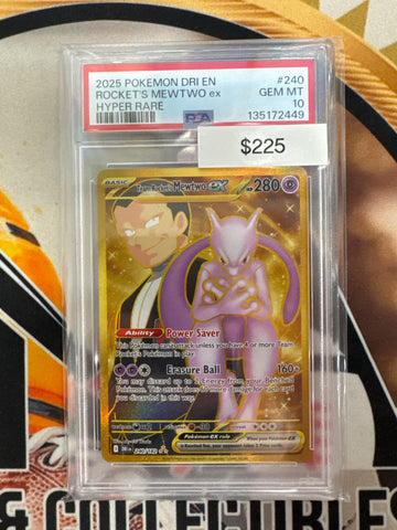 Pokémon Team Rocket’s Mewtwo ex Hyper Rare Destined Rivals 240/182 PSA 10