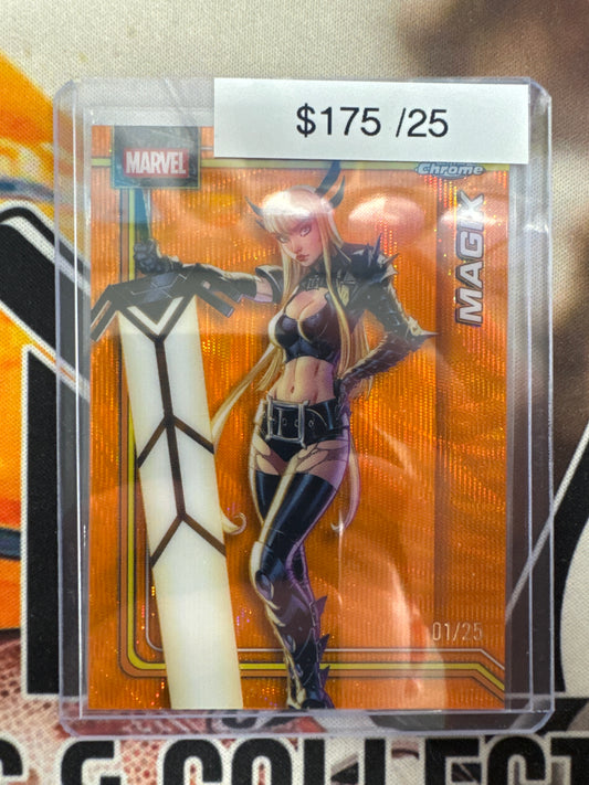2026 Topps Chrome Marvel Magik Orange Wave Refractor /25