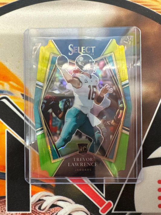 2021 Panini Select NFL Trevor Lawrence Rookie Tri-Color Die-Cut Premier Level