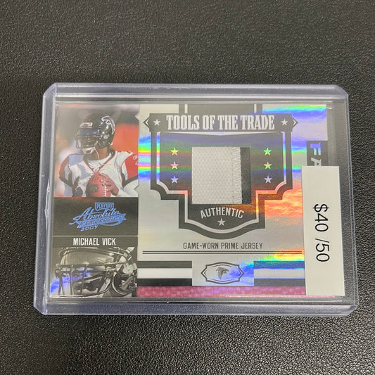 2007 NFL Donruss Playoff Absolute Michael Vick Tools of the Trade Patch /50