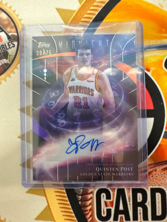 2025-26 Topps Midnight NBA Quinten Post Stroke Of Midnight Autograph Orange Refractor /75