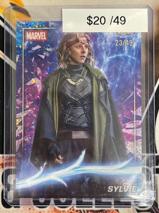2025 Topps Chrome Marvel Studios Sylvie Ms. Marvel Speckle Refractor /49