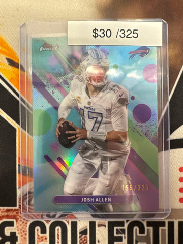 2025 Topps Finest NFL Josh Allen Common Aqua Refractor /325