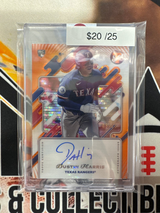 2025 Topps Pristine MLB Dustin Harris Rookie Orange Refractor Autograph /25