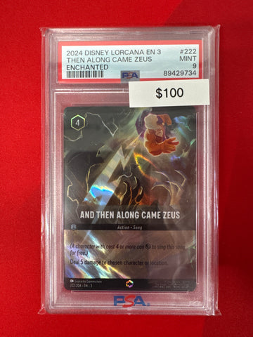 2024 Disney Lorcana En 3 Then Along Came Zeus Enchanted 222/204 PSA 9
