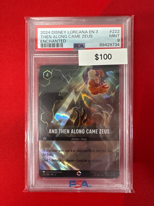 2024 Disney Lorcana En 3 Then Along Came Zeus Enchanted 222/204 PSA 9