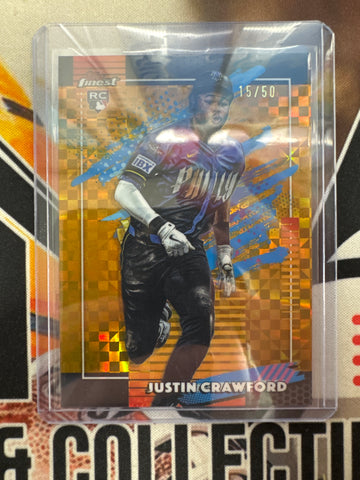 2026 Topps Finest MLB Justin Crawford Uncommon Gold Geometric Refractor /50