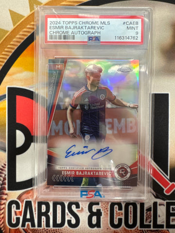 2024 Topps Chrome MLS Esmir Bajraktarevic Chrome Autograph PSA 9