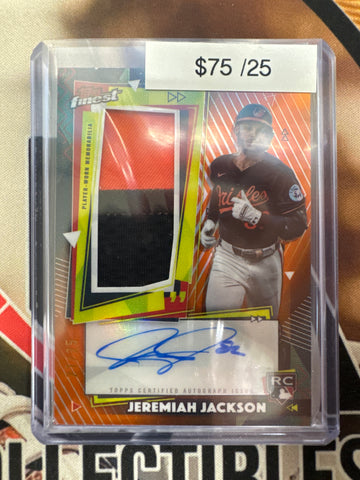 2026 Topps Finest MLB Jeremiah Jackson Rookie Patch Autograph Orange Refractor /25