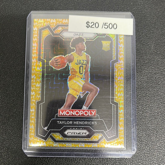 2023-24 NBA Prizm Monopoly Taylor Hendricks Gold Mojo Rookie /500