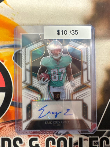 2022 Panini Select NFL Erik Ezukanma Rookie White Prizm Autograph /35