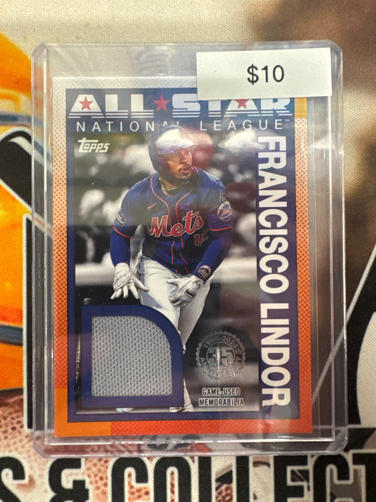2025 Topps MLB Francisco Lindor 1990 Topps Baseball All-Star Relic
