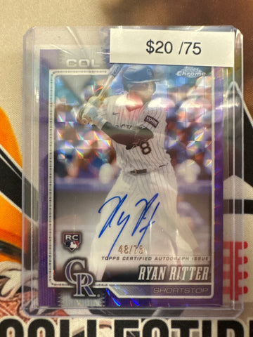 2026 Topps Chrome MLB Ryan Ritter Rookie Autograph Purple Geometric Refractor /75