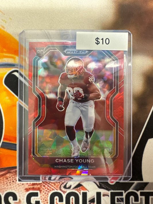 2020 Panini Prizm NFL Chase Young Rookie Red Ice Prizm