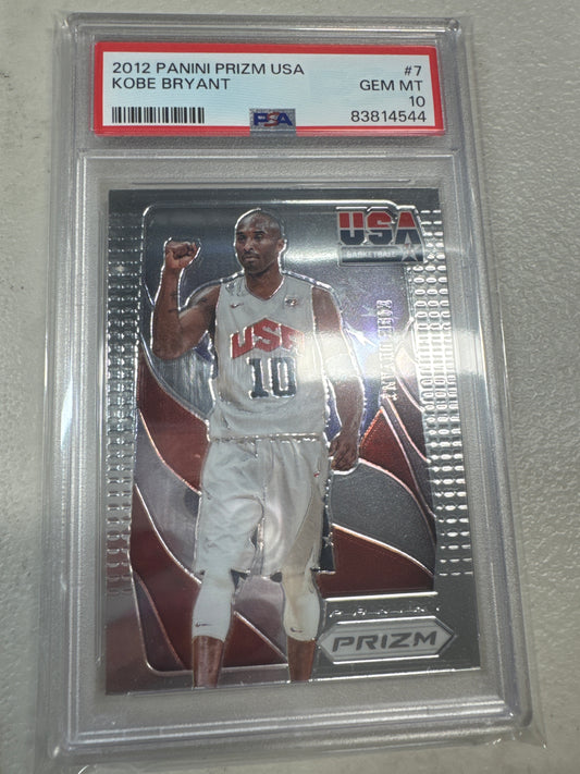 2012 NBA Kobe Bryant Panini Prizm USA PSA 10