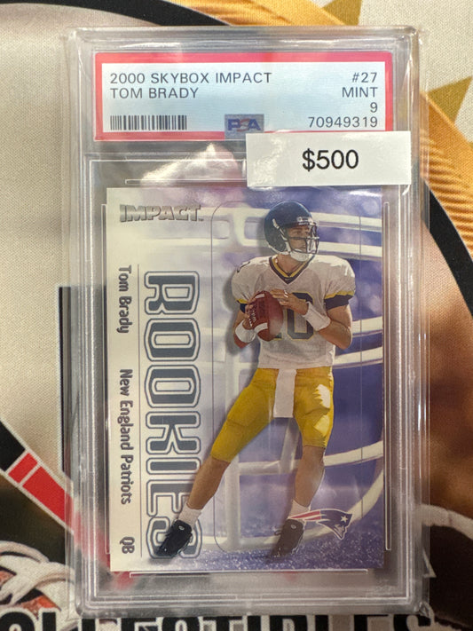 2000 Skybox Impact Football Tom Brady Rookie PSA 9
