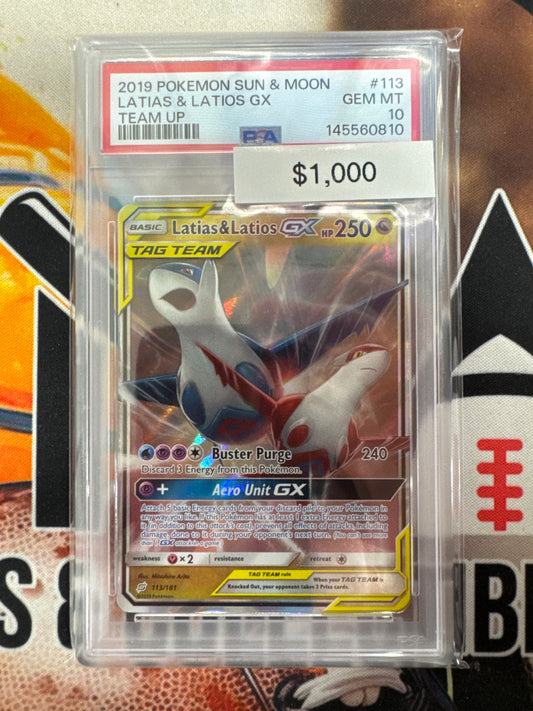 Pokémon Latias & Latios GX Team Up 113/181 PSA 10