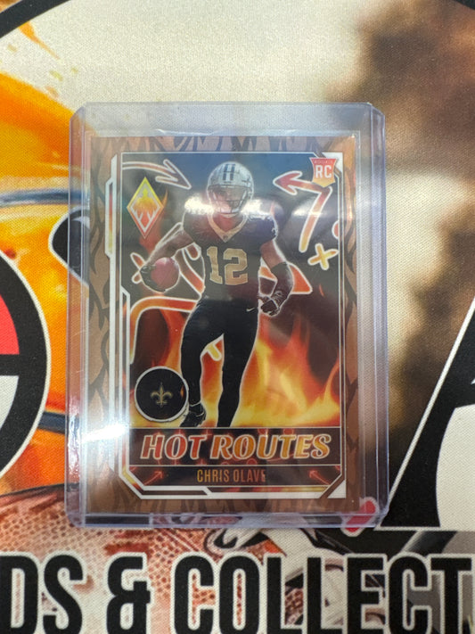 2022 Panini Phoenix NFL Chris Olave Rookie Hot Routes Gold Flames /50